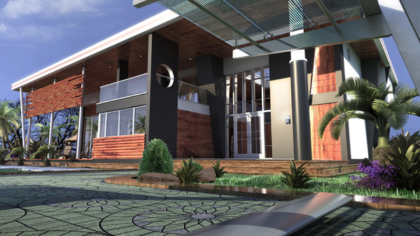 scene modern building house 3ds - Modern Home (3) by solarseas